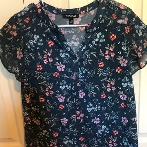 Roz & Ali Teal Floral Top
